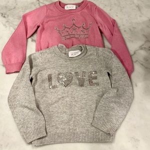 2T lot of sequin graphic sweaters